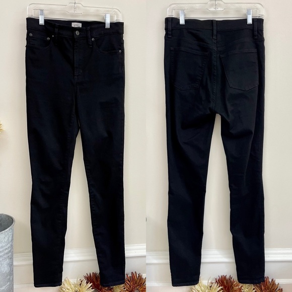 J. Crew 10” Highest-Rise Toothpick Jeans in True Black, Worn once, EUC - Picture 4 of 14